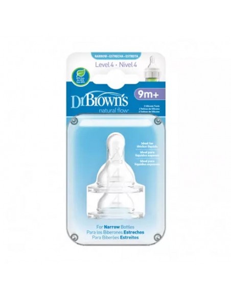 DR BROWN`S TETINA NIVEL 4 STANDARD TETINA DE SILICONA 2 UDS. 6 MESES+ BPA FREE, DR BROWN`S