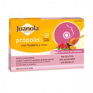 Juanola Própolis Hiedra 24 Pastillas Blandas Frutos del Bosque.