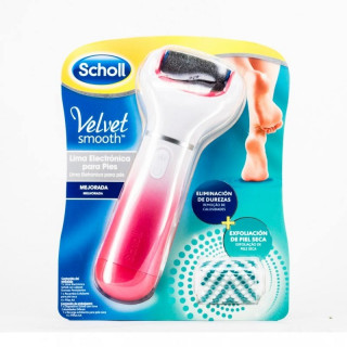 Dr Scholl Velvet Smooth Lima Electrónica con Recambio Exfoliante Rosa.