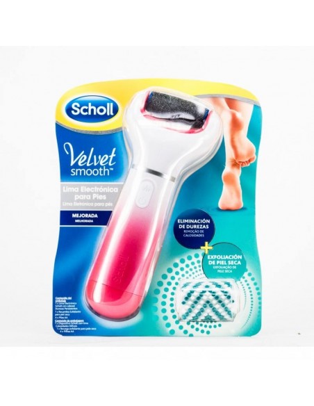 SCHOLL VELVET SMOOTH LIMA ELECTRONICA CON RECAMBIO EXFOLIANTE ROSA