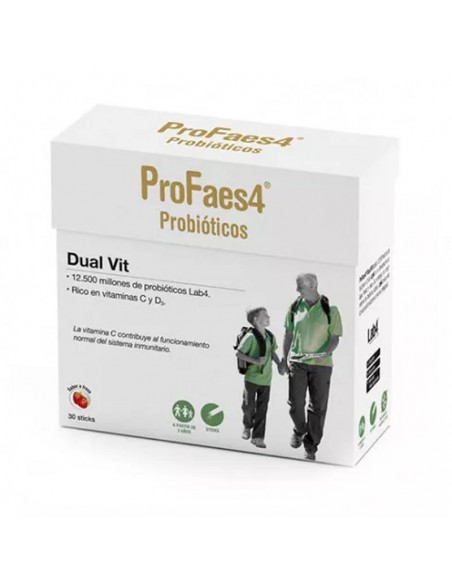 PROFAES4 PROBIOTICO DUAL VIT 30 STICKS DE 1500 MG SABOR A FRESA