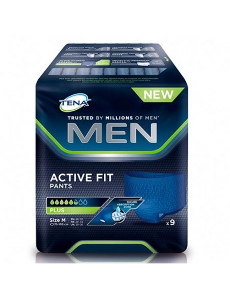 TENA MEN PANTS ACTIVE FIT ABSORCION 600 MLTALLA MEDIA M DE 9 UNIDADES
