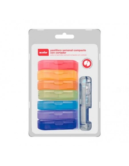 PASTILLERO SEMANAL CON CORTADOR COMPACTO ACOFAR 1 UNIDAD
