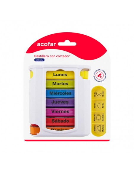 ACOFAR PASTILLERO SEMANAL CON CORTADOR ACOFAR 1 UNIDAD