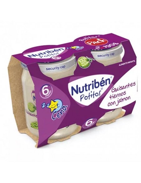 NUTRIBEN POTITO CENA BIPACK 2X190G GUISANTES TIERNOS CON JAMON
