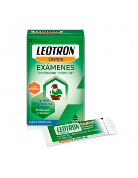 Leotron Exámenes Con Fosloserina Cafeína Y Taurina 10 Sobres Bucodispersables