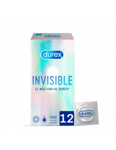 DUREX INVISIBLE EXTRA FINO EXTRA SENSITIVO PRESERVATIVOS 12 UNIDADES