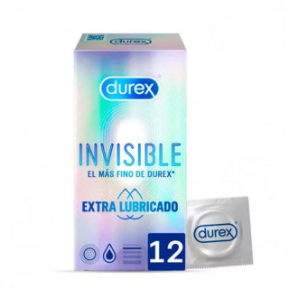Durex Preservativos Invisible Extra Lubricado 12 Unidades Condones.