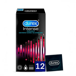 Durex Intense Orgasmic 12 Preservativos con Puntos y Estrías.