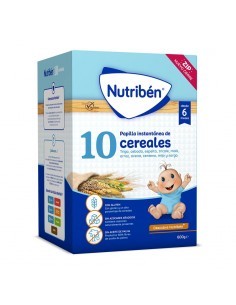 NUTRIBEN PAPILLA 600 G. 10 CEREALES 1 CAJA 600 G