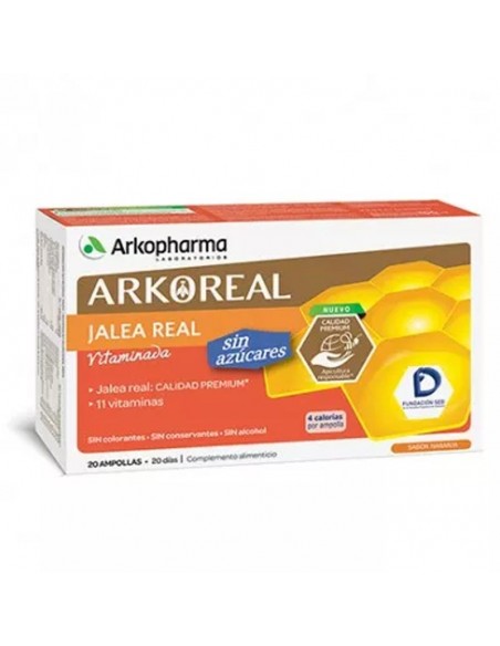 Arkoreal Jalea Real Vitaminada 1000 Sin Azucares 20 Ampollas Akopharma
