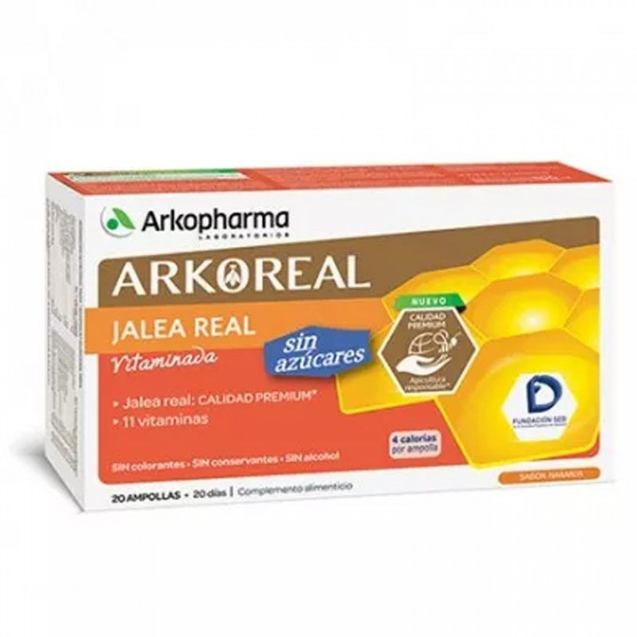 Arkoreal Jalea Real Vitaminada Sin Azúcares 20 Ampollas.