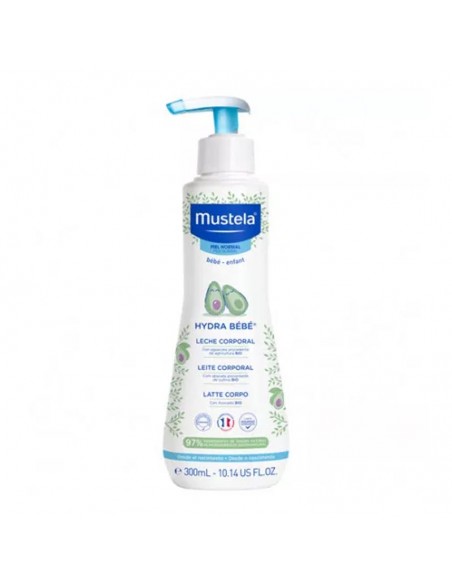 MUSTELA BEBE HYDRA BEBE CUERPO 300ML DOSIFI, LECHE CORPORAL HIDRATANTE Y SUAVIZANTE PARA PIEL NORMAL