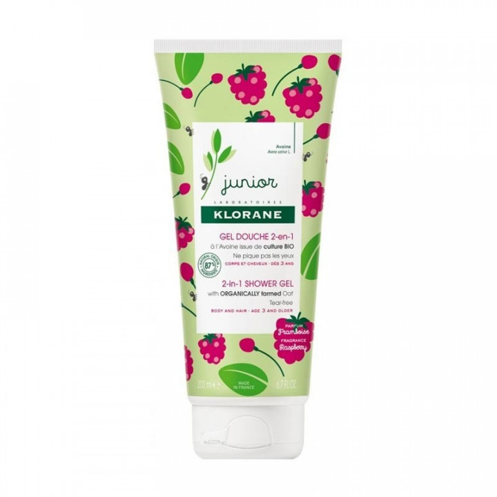 Klorane Junior Gel de Ducha 2 en 1 Perfume Frambuesa 200ml.