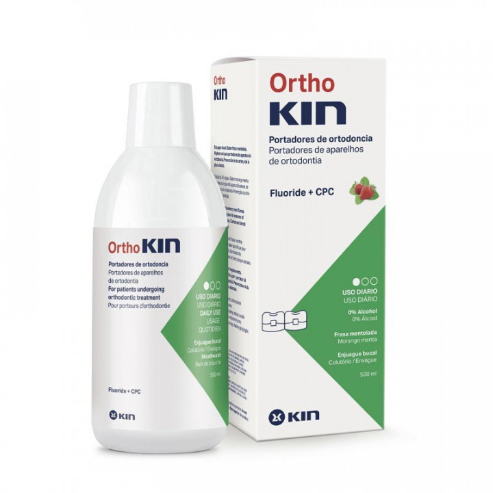 Orthokin Enjuague Bucal Fresa Mentolada 500ml.