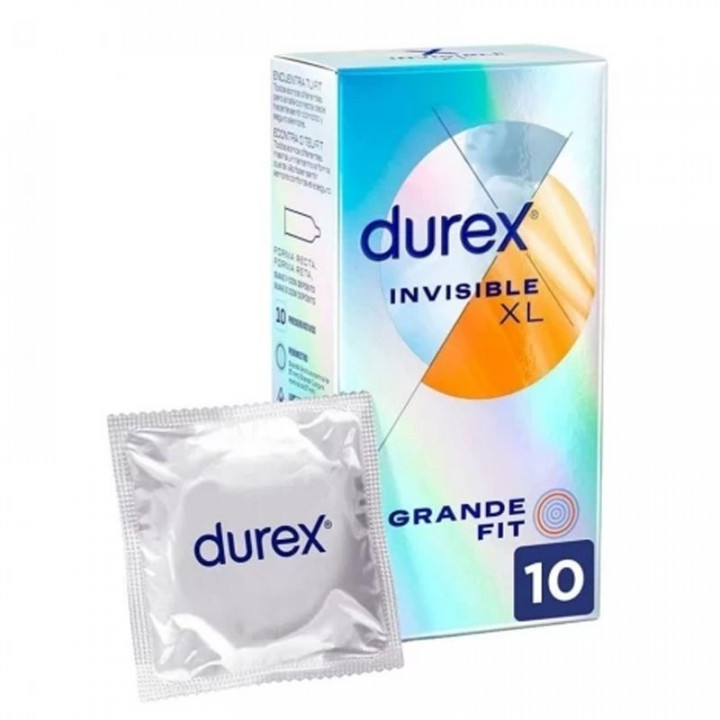 DUREX INVISIBLE XL PRESERVATIVOS 10 UNIDADES
