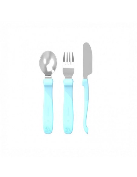 Twistshake Cubiertos De Aprendizaje 12M Azul