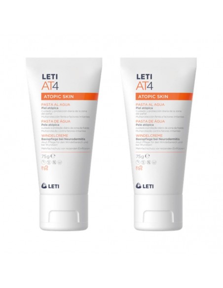 LETI AT 4 PASTA AL AGUA 75 G. PREVIENE Y TRATA DERMATITIS DEL PANAL DUPLO 2X75G FORMATO AHORRO