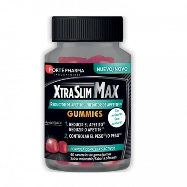 FORTE PHARMA XTRASLIM MAX REDUCTOR APETITO GUMMIES 60 CARAMELOS DE GOMA SABOR MELOCOTON