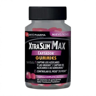 FORTE PHARMA XTRASLIM MAX CAPTADOR GUMMIES 60 CARAMELOS DE GOMA SABOR FRAMBUESA