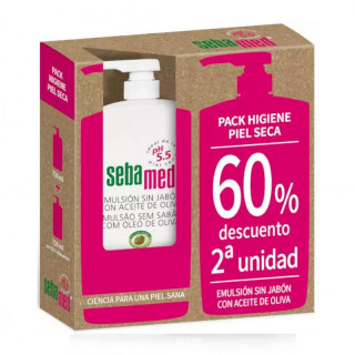 SEBAMED EMULSION SIN JABON CON ACEITE DE OLIVA 2 ENVASES 750 ML PACK 60% PROMOCION