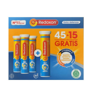 REDOXON DOBLE ACCIÓN VITAMINA C Y ZINC FORMATO AHORRO 45+15 COMPRIMIDOS EFERVESCENTES SABOR NARANJA