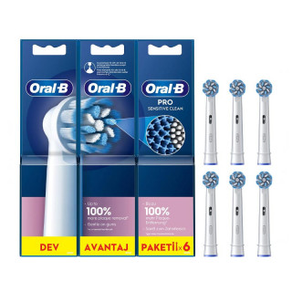ORAL-B CEPILLO DENTAL ELECTRICO RECAMBIO ORAL-B SENSITIVE CLEAN 6 CABEZALES