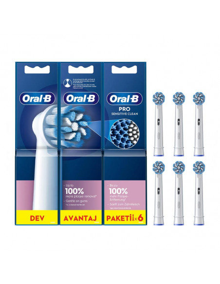 ORAL-B CEPILLO DENTAL ELECTRICO RECAMBIO ORAL-B SENSITIVE CLEAN 6 CABEZALES