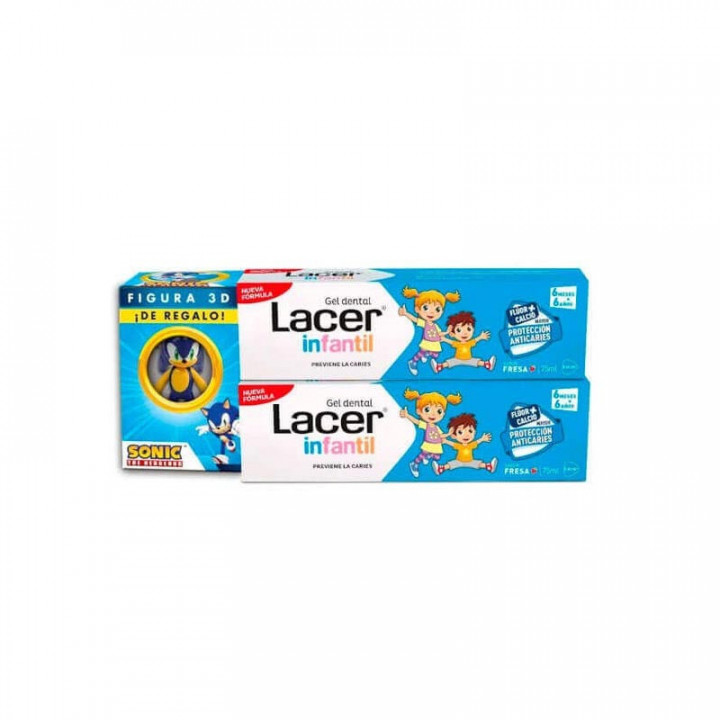 LACER INFANTIL GEL DENTAL FRESA FORMATO AGORRO DUPLO 2X75 ML