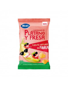 HERO KIDS CORAZONES DE PLATANO Y FRESA 1 BOLSA 30 G