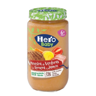 HERO BABY MENESTRA VERDURAS CON TERNERA Y JAMON 1 TARRO 235 G