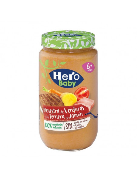 HERO BABY MENESTRA VERDURAS CON TERNERA Y JAMON 1 TARRO 235 G
