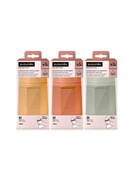 Suavinex Biberon Silicona Soft Colour + 3 Meses 1 Unidad 240 Ml