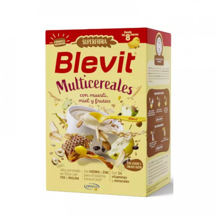 BLEVIT SUPERFIBRA MULTICEREALES CON MUESLI Y FRUTAS A PARTIR 8 MESES