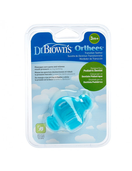 DR BROWN`S MORDEDOR TRANSICION VERDE DISEÑADO POR DENTISTA PEDIATRICO PARA ENCIAS IRRITADAS