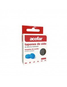 TAPONES OIDOS SILICONA MOLDEABLE ACOFAR 6 UNIDADES