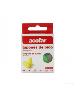 TAPONES OIDOS ESPUMA ACOFAR 6 UNIDADES