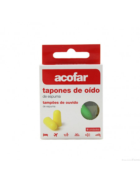 TAPONES OIDOS ESPUMA ACOFAR 6 UNIDADES