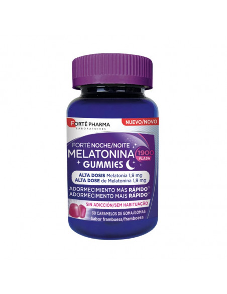 FORTE PHARMA FORTE NOCHE MELATONINA GUMMIES 30 CARAMELOS DE GOMA SABOR FRAMBUESA
