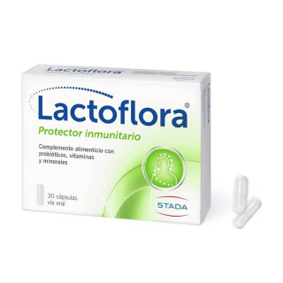 LACTOFLORA PROTECTOR INMUNITARIO 30 CAPSULAS CON PROBIOTICOS VITAMINAS Y MINERALES