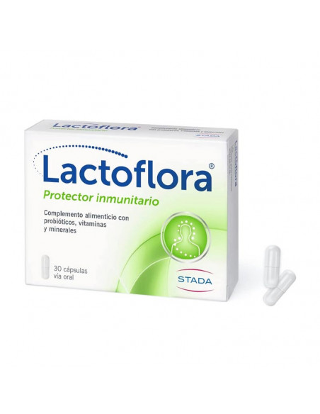 LACTOFLORA PROTECTOR INMUNITARIO 30 CAPSULAS CON PROBIOTICOS VITAMINAS Y MINERALES